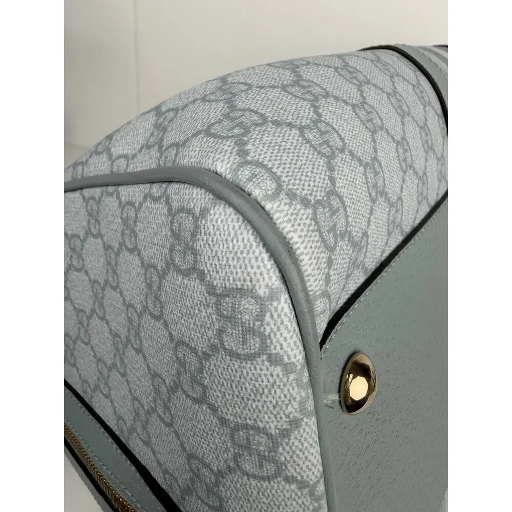 Gucci Ophidia Medium Duffle Bag in Blue GG Supreme Canvas and Leather